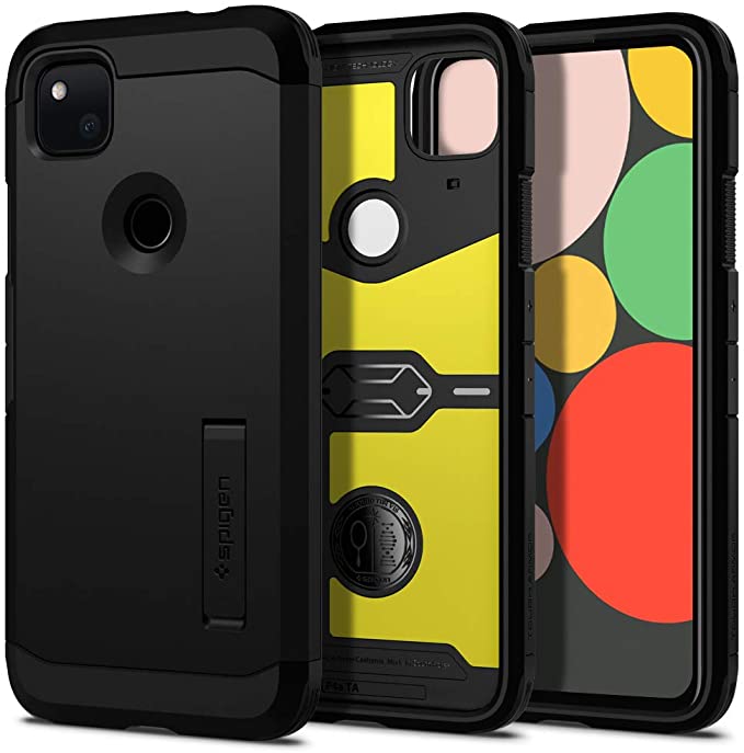 Spigen Tough Armor Works with Google Pixel 4a Case (2020) - Black