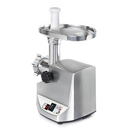 Idealchoiceproduct 1800W 2.4HP Electric Stainless Steel Meat Grinder Sausage Stuffer 3 Cutting Blades