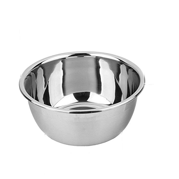 Stainless Steel Bowl,6.5ＱT Salad Bowl,Metal Bowls,Stainless Steel Basin,Heavy Duty Deeper Edge Mirror Finish Dishwasher Safe Bowl (L)