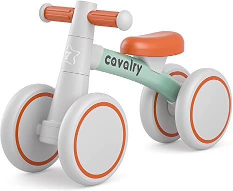 Cavalry Baby Balance Bike as 1-3 Year Old Boys Girls First Birthday Gift, Ideal Riding Toy for 12-36 Month Toddler, Upgraded Baby Walker, No Pedal Silent 4 Wheels Children Bicycle