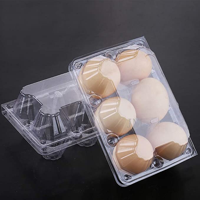 6 Count Egg Cartons Cheap Bulk 15 Pack,100% Recyclable Plastic Egg Carton Stackable for Refrigerator,Plastic Clear Egg Trays for Medium or Small Eggs