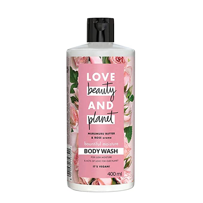 Love Beauty & Planet Bountiful Moisture Body Wash with Murumuru Butter and Rose Aroma, 400 ml