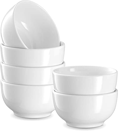 Prep Bowls, by Kook, Ceramic Make, White, Set of 6