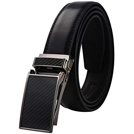 Dante men's Ratchet Click Slide Dress Belt with Genuine Leather,Trim to Fit