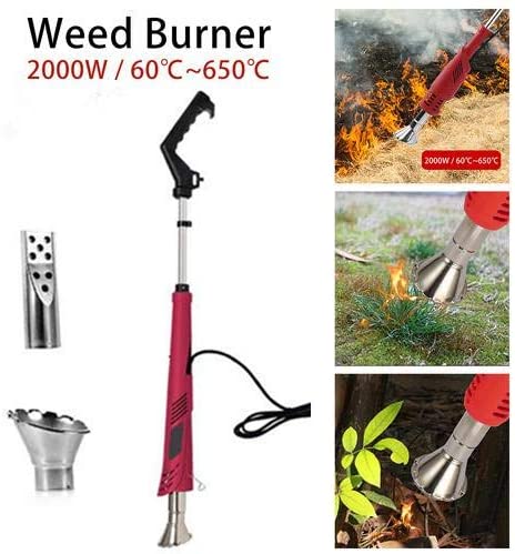 Electric Weed Burner 2000W, Weed Killer, Thermal Weeding Stick, Electric Lawnmower Weeder Power Tool, Up to 650℃, Garden Tools