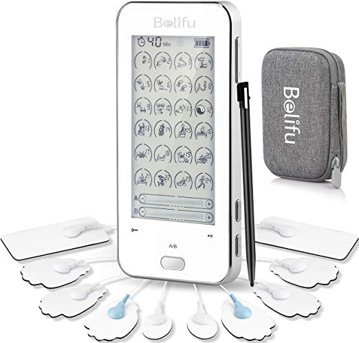 Tens Unit Electro EMS Muscle Stimulator,Fully Isolated Dual Channels with Independent 24 Modes, Rechargeable Pulse Massager with10 Electrodes Pads for Neck Back Arms Chronic Pain Relief Body Building