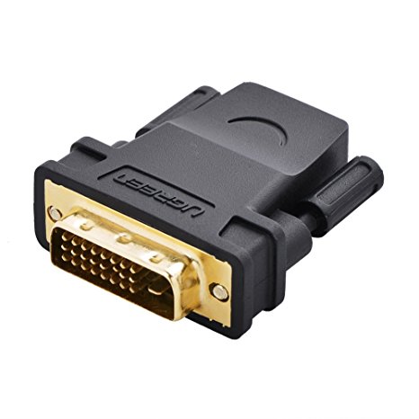 UGREEN DVI to HDMI Adapter, 24 1 DVI Male to HDMI Female Converter, DVI to HDMI Connector, Supports 1080P 60Hz for PC, Laptop, PS4, XBOX to HDTV, Projector, Monitor etc