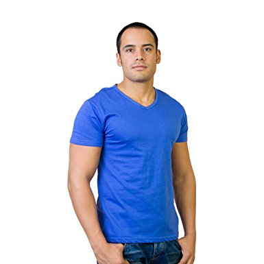 Agiato Men's Basic V Neck T-Shirt