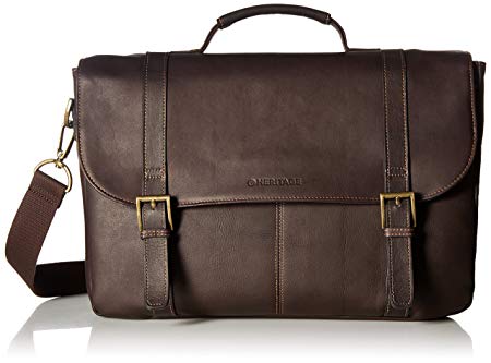 Heritage Double Gusset Flapover with Pull Through Handle Computer Case, Brown, One Size
