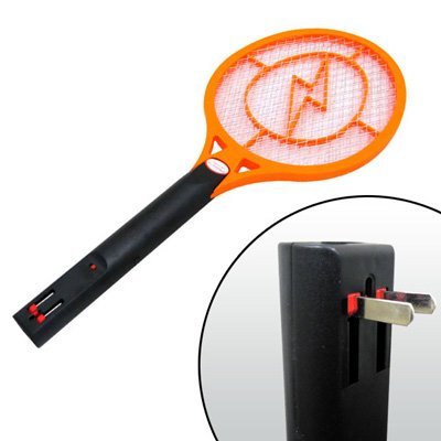 Rechargeable Electric Fly Swatter Bug Zapper Mosquito Trap (Orange)