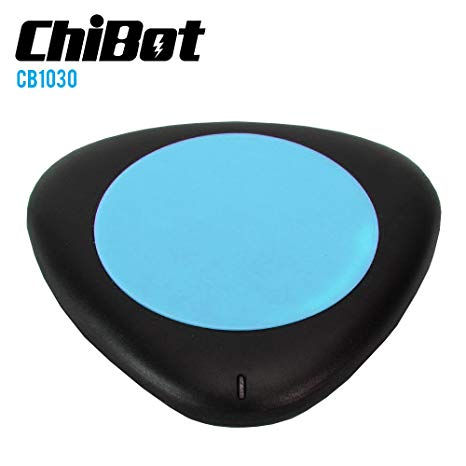 ChiBot® CB1030 Qi Enabled Wireless Charger Inductive Charging Pad Station for All Qi Standard Compatible Devices Including Samsung, iPhone, Nokia, Google, Nexus, LG, HTC and Other Smartphones with Receivers (AC Adapter and Qi receiver Excluded. Micro USB Cable Included), Blue