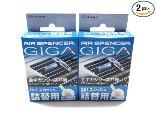 Air Spencer GIGA, GIGA Clip or Bijou Car Air Freshener REFILLS - Squash Scent (2 Boxes)