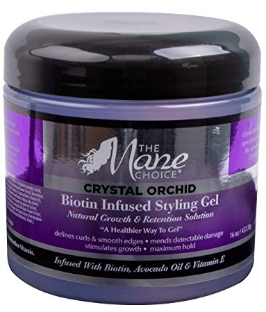 THE MANE CHOICE Crystal Orchid Biotin Infused Styling Gel, Natural Growth and Retention Solution - A Healthier Way To Gel (16 Ounces / 470 Milliliters)