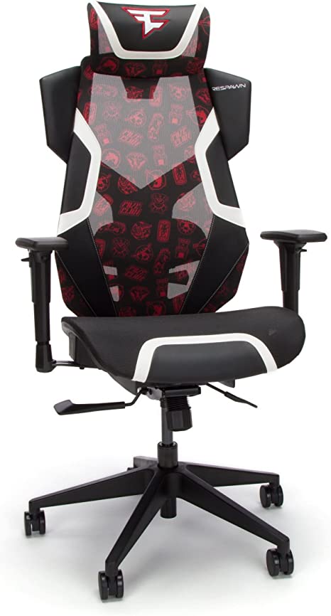 RESPAWN FLEXX Gaming Chair Mesh Ergonomic High Back PC Computer Desk Office Chair - Adjustable Lumbar Support, Seat-Slide, 115 Degree Syncro-Tilt Recline, 2D Armrests & Headrest, 300lb Max - FaZe