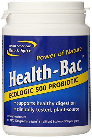 North American Herb and Spice, Health-Bac, Ecologic 500 Probiotic, 100-Grams