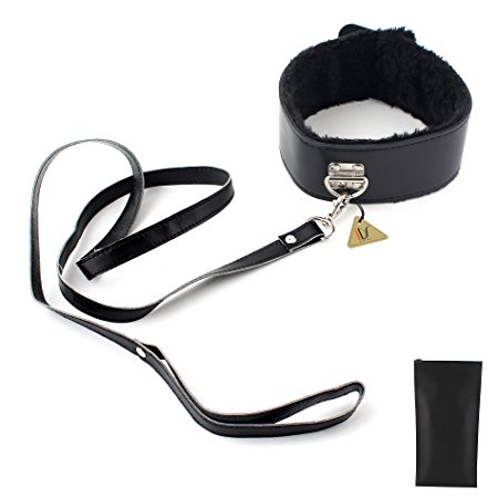 IDS Black S&M Collar and Leash Throat Restraint Neck Fun Pleasure Shackle Sex Restraining