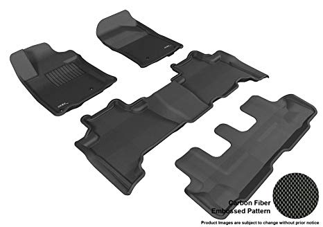 3D MAXpider Complete Set Custom Fit All-Weather Floor Mat for Select Lexus GX460 Models - Kagu Rubber (Black)