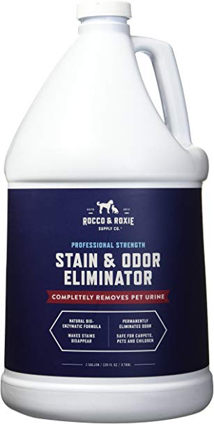 Professional Strength Stain & Odor Eliminator - Enzyme-Powered Pet Odor & Stain Remover for Dog and Cat Urine - (1 gallon) by Rocco & Roxie Supply Co