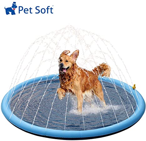 Pet Soft Sprinkler Splash Pads - Dog Sprinkler Pads Splash Mat Thicken Summer Fun Water Playing Toys for Large Doggy