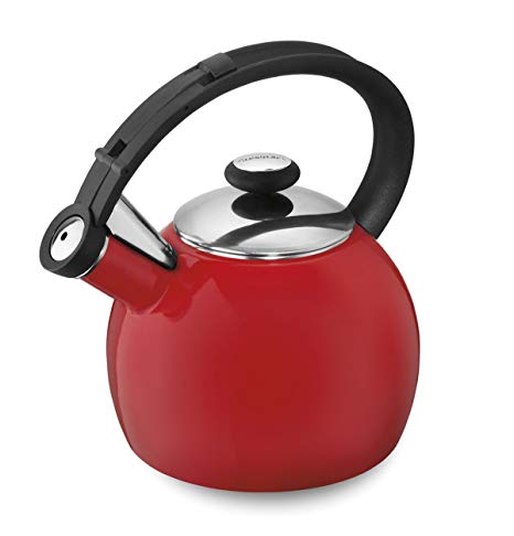 Cuisinart CTK-EOS1R Omni Porcelain Enamel on Steel Tea Kettle, Red