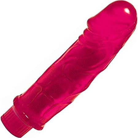 Vibrating Waterproof Jelly Cock Vibe, 6 Inch, Romantic Pink