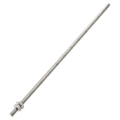 Amico 320mm x M8 Stainless Steel Thread Bar Stock Rod Silver Tone