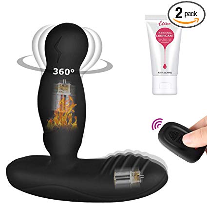 Utimi Butt Plug Rotating Anal Sex Toys 16-Mode Rechargeable Prostate Massager Vibrators with Remote Control and Rotation and Heating Function for Men and Women