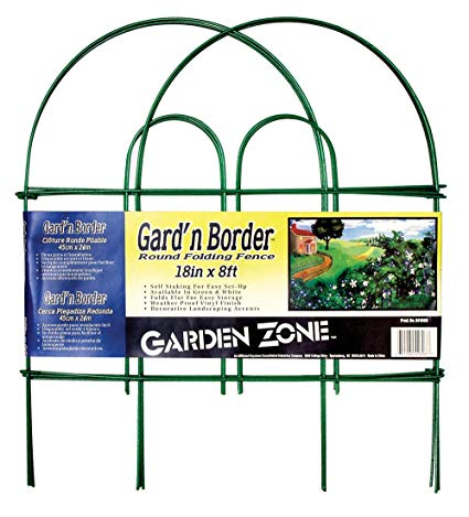 Origin Point 41808 Gard'n Border Round Folding Fence, Green, 18-Inch x 8-Feet