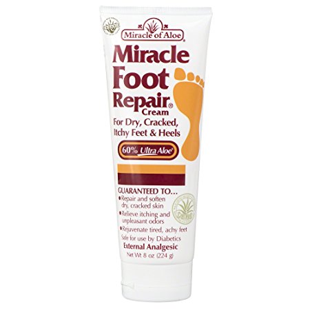Miracle of Aloe, Miracle Foot Repair Cream with 60% UltraAloe 8 ounce tube