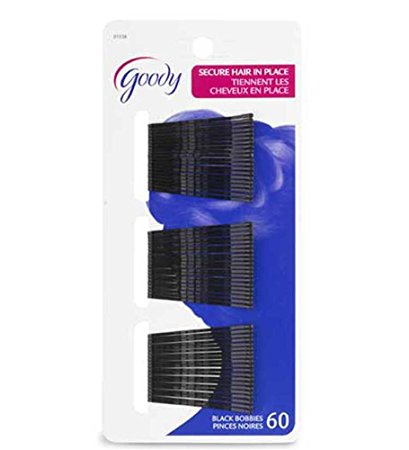 Goody - Bobby Pins 2", For Women and Girls, Black - 1 Pack of 60 Pins