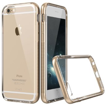 6 Case iPhone 6 Case ESR iPhone 6 Metal Hybrid Aluminum Frame Soft TPU Bumper Translucent Clear Case Cover for iPhone 6 Free Gift HD Clear Screen Protector Hermit Gold