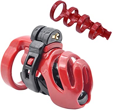 Bantie Adjustable Chastity Cage with 4 Rings, Medical Grade Resin Cock Cage Sex Toy for Men