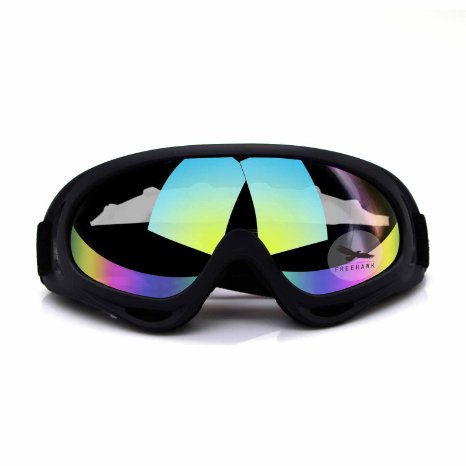 Freehawk Adjustable UV Protective Outdoor Glasses Motorcycle Goggles Dust-proof Protective Combat Goggles Military Sunglasses Outdoor Tactical Goggles to Prevent Particulates in Colorful Lens