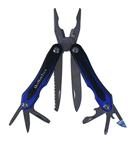 OutNowTech AJAX Multitool With Pliers Blade Saw Screwdrivers Bottle Opener and Can Opener - Heavy Duty Multi Tool For Camping Hiking Survival Home Improvement Indoors Outdoors