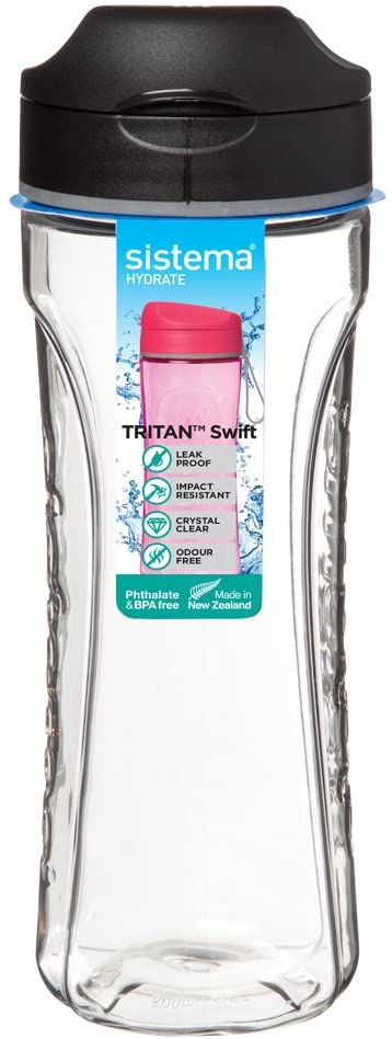 Sistema Hydrate Tritan Swift Bottle, 600 ml - Assorted Colours