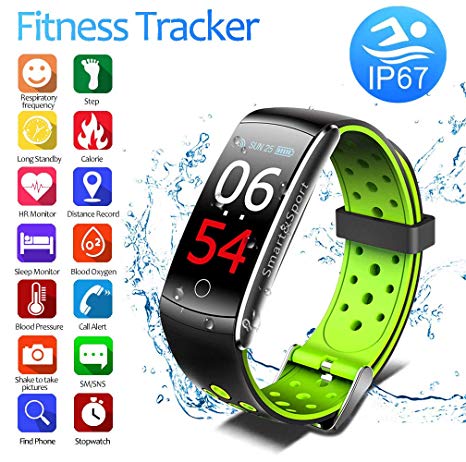 Fitness Tracker with Fitness Tracker HR, Color Screen Heart Rate Monitor Watch, Smart Activity Tracker Watch, IP67 Waterproof, Step Calorie Counter, Sleep Monitor, Pedometer Watch