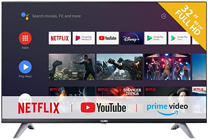 RCA RS32F3-UK Android TV (32 inch Full HD Smart TV with Google Assistant), Chromecast built-in, HDMI, USB, WiFi, Bluetooth