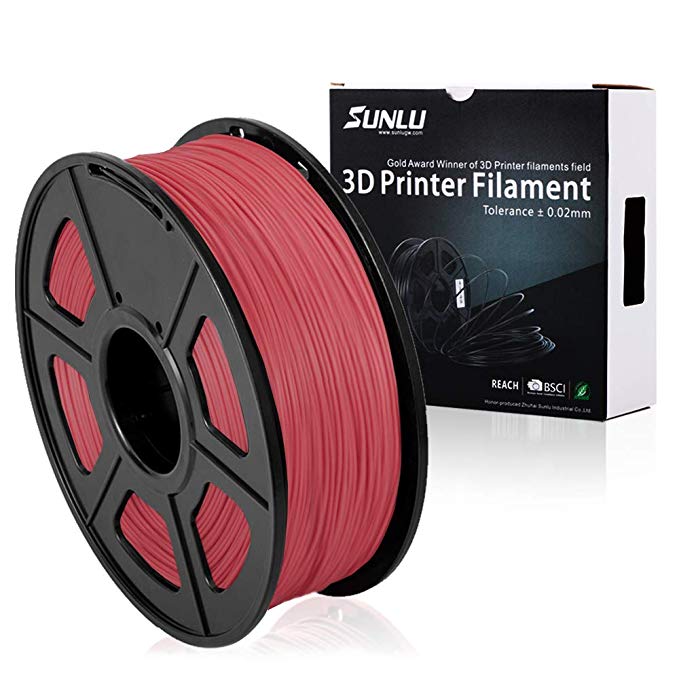 SUNLU PLA Plus 3D Printer Filament - 1KG(335m/1099ft) 1.75mm, Dimensional Accuracy  /- 0.02 mm, 1KG(2.2LBS) Spool 1.75 mm, Red