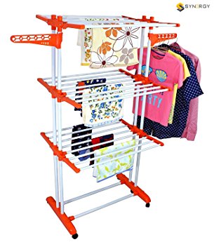 Synergy - Heavy Duty Double Pole Foldable Cloth Dryer / Clothes Drying Stand with Lifetime Warranty - SY-CS9