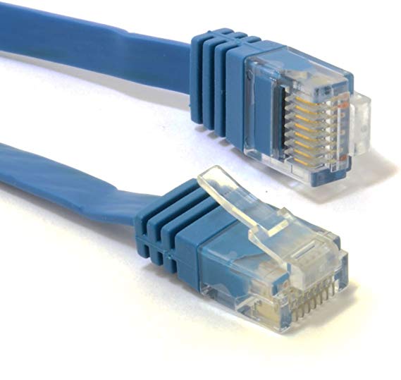 kenable Flat CAT6 Ethernet LAN Patch Cable Low Profile GIGABIT RJ45 6m (~20 feet) Blue