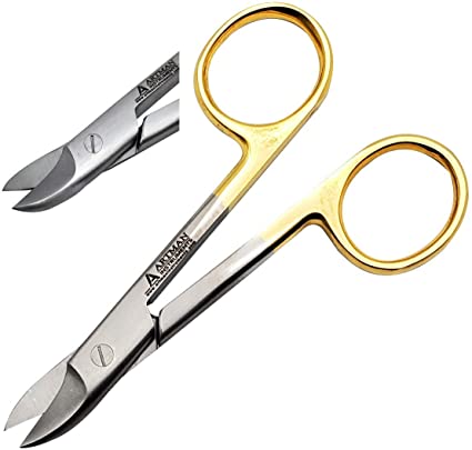 Dental Crown Collar Cutting Scissors 4.25" Curved for Thin Metal Plastic Rubber Sheet Cutting Scissors Art n Craft