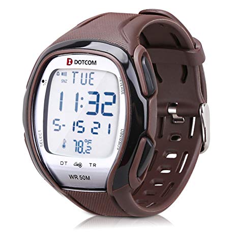Digital Sport Watches Temperature Sensor Watches Waterproof Sports Watch EL Backlight Stopwatch Thermometer Watch