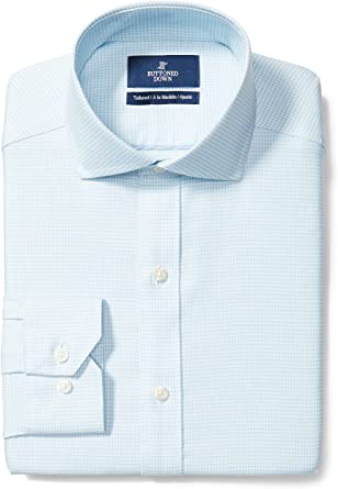 Amazon Brand - BUTTONED DOWN Men's Tailored Fit Plaid Dress Shirt, Supima Cotton Non-Iron