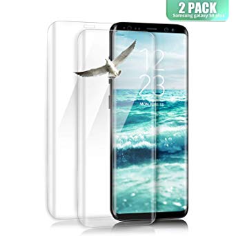 SGIN Galaxy S8 Plus Screen Protector, 2 Pack, HD Clear for Samsung Galaxy S8 Plus Tempered Glass Screen Protector, Anti-Fingerprint, Bubble Free, Crystal Clear 9H Hardness Protector Film - Transparent