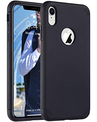 ULAK iPhone XR Case Black, Slim Fit Hybrid Soft Silicone Hard Back Cover Anti Scratch Bumper Design Protective Case Compatible Apple iPhone XR 6.1 inch 2018 (Black)