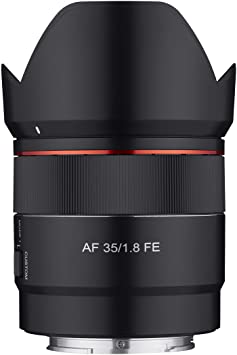 Rokinon 35mm F1.8 Auto Focus Compact Full Frame Wide Angle Lens for Sony E Mount, Black, IO3518-E