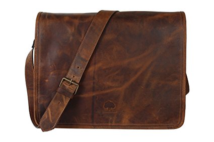 Rustic Town Leather Laptop Bag Leather Messenger Bag Gift Men Women