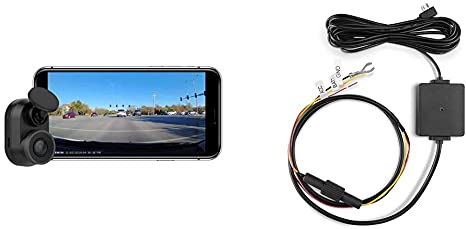 Garmin Dash Cam Mini, Car Key-Sized Dash Cam, 140-Degree Wide-Angle Lens, Captures 1080P HD Footage & 010-12530-03 Parking Mode Cable, 6.60" x 2.70" x 2.00", Black