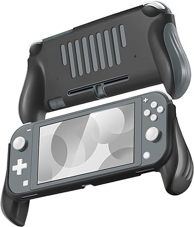TNP Pro Grip Case for Nintendo Switch Lite Protective Shell Cover (Black) Vented Comfort Enhance Ergonomic Grips, Lightweight, Slim, Scratch & Shock Protector Nintendo Switch Lite Accessories