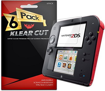 KlearCut [6-Pack] - Screen Protector for Nintendo 2DS - Lifetime Replacement Warranty - Anti-Bubble & Anti-Fingerprint High Definition (HD) Clear Premium PET Cover - Retail Packaging